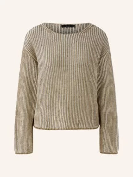 Oui Svetr S Třpytivou Přízí světle hnědá / zlatá bílá