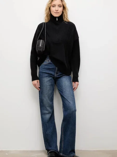 Светр з кашеміром Answear.LAB гольф чорний