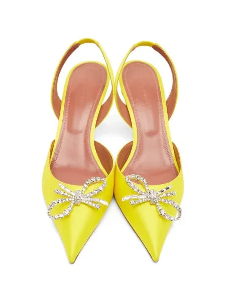 Pantofi cu toc Amina Muaddi slingback galben