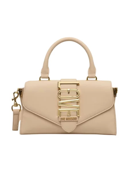 Love Moschino torebka crossbody z imitacji skóry beżowa