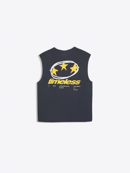 Bershka Tričko námornícka modrá / žltá biela