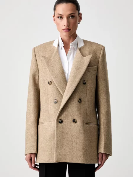 Victoria Beckham sacou pentru femei cu lână Beatrice bej