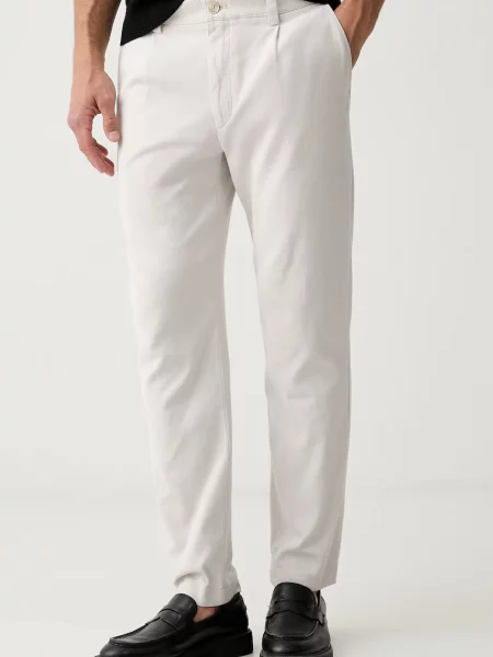 BOSS Orange pantaloni chinos pentru bărbați din cu Pleated bej