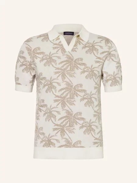 Strokesman's Pletené Polo Tričko krémová / černošedá
