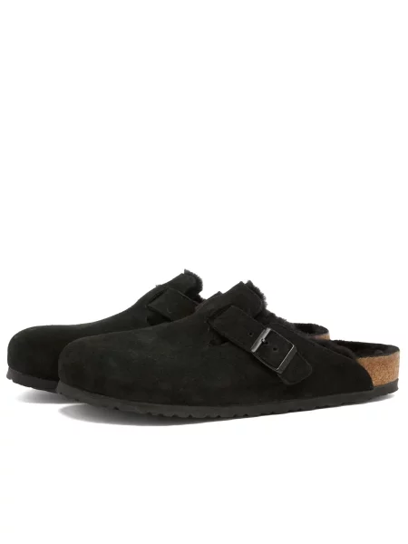 Birkenstock Klapki Boston Vl/Sheraling czarny