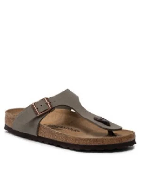 Șlapi Birkenstock cu toc plat gri