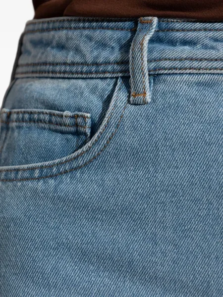 Fustă din denim A.p.c. cu crăpătură albastru