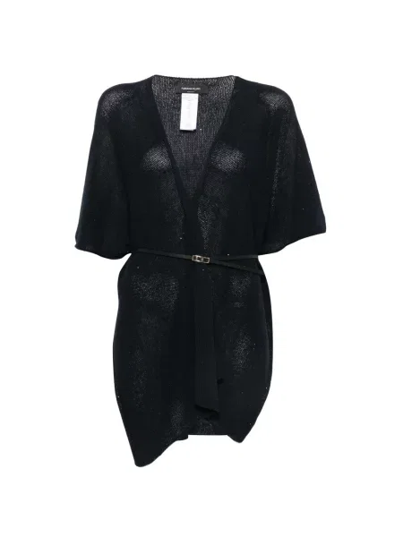 Płaszcz Fabiana Filippi z dekoltem w serek niebieski