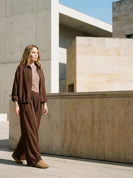 Палаццо Seventeen бавовна/віскоза коричневий