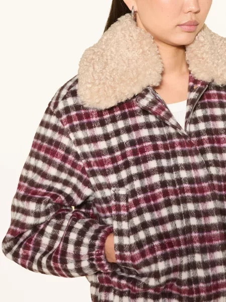 Marc O'polo Denim Bunda S Odnímatelným Límcem tmavě hnědá / krémová / tmavě červená
