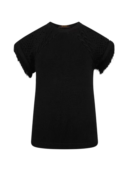 Pulover Moorer cu franjuri negru