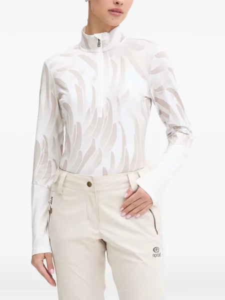 Top Bogner cu imagine cu imprimeu abstract alb