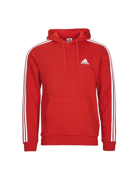 Geacă cămașă Adidas din fleece cu dungi roșu