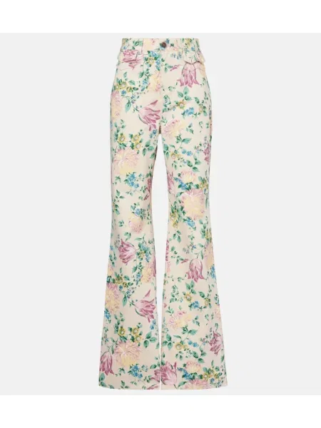 Blugi evazați Chloé cu talie înaltă cu model floral