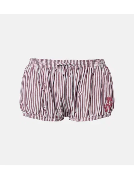Pantaloni scurți The Attico cu dungi bordo