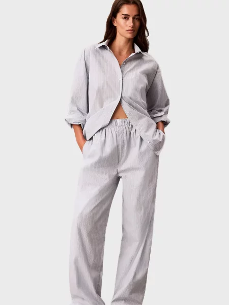 Брюки Calvin Klein в полоску голубые