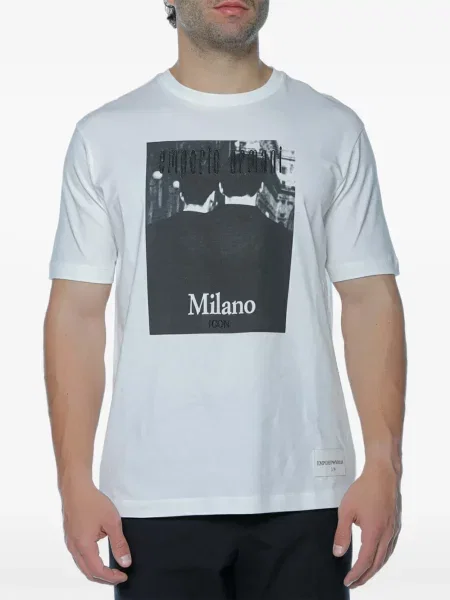 Tricou Emporio Armani cu imagine alb