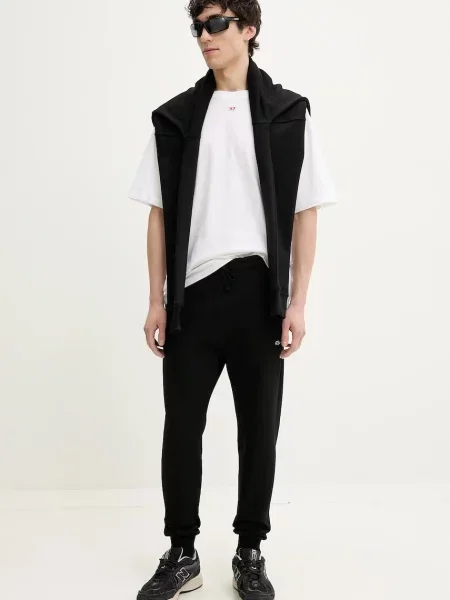 Diesel spodnie dresowe P-TARY-DOVAL-PJ TROUSERS gładkie czarny