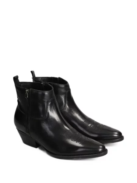Cizme scurte Julie Dee din piele negru