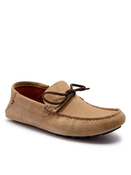 Tommy Hilfiger Mocasini Hilfiger Folded Suede Driver bej
