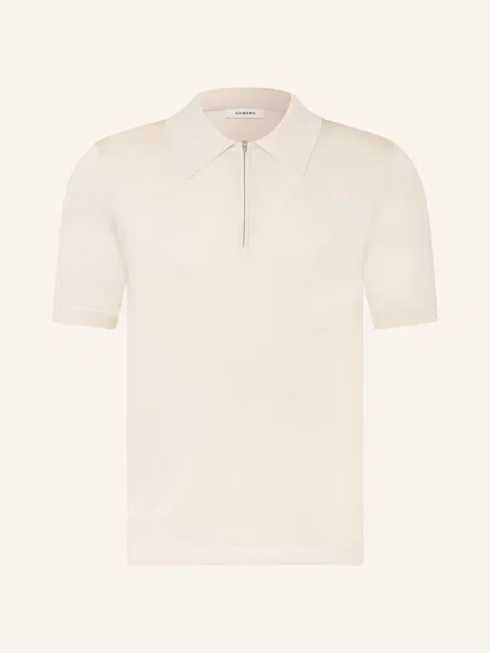 Sandro Koszulka Polo Z Dzianiny beige beżowe