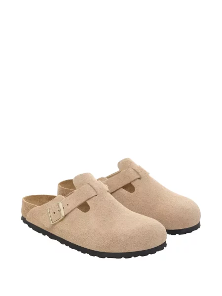 Papuci tip mules Birkenstock din piele de căprioară