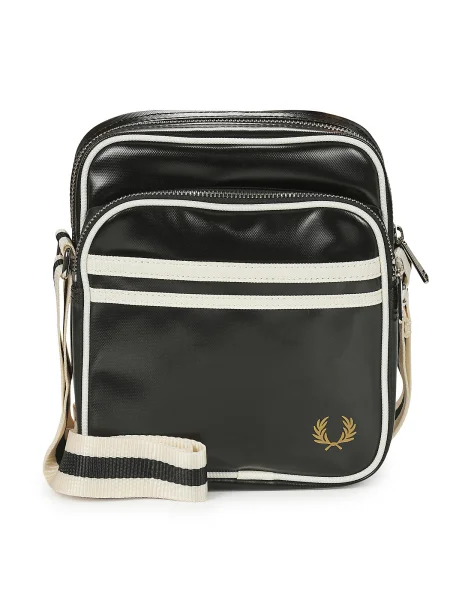 Geantă FRED PERRY Classic Side Bag Black/ Ecru 2 l negru
