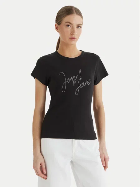Tričko Joop! Jeans s kamínky černé