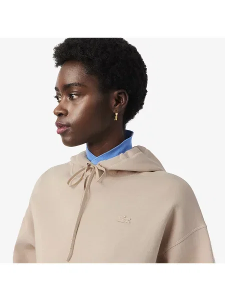 Lacoste Regulowana Bluza Oversize Z Kapturem beżowa