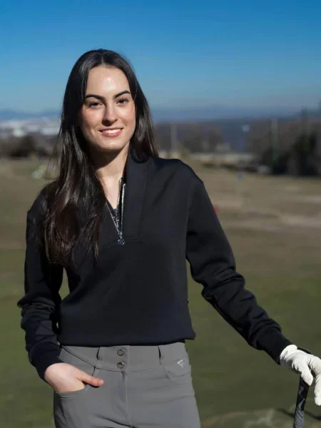 Golfowy sweter Swinley – Miękki elastyczny szybkoschnący half-zip czarny