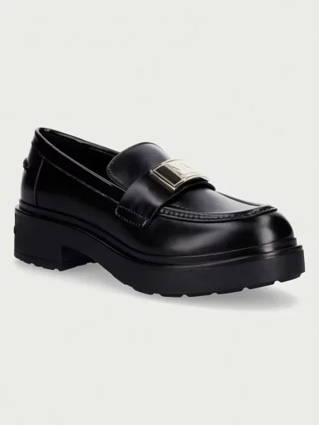 Armani Exchange mocasini pentru femei din piele negru
