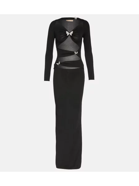 Rochie midi Aya Muse din jerseu până la genunchi de costum negru