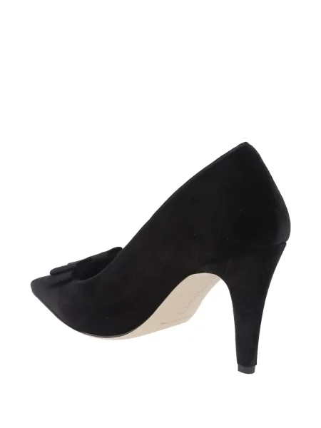 Pantofi cu toc Manolo Blahnik cu funde de catifea negru