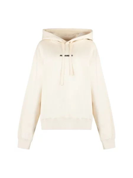 Bluza z kapturem Jil Sander z kapturem beżowa
