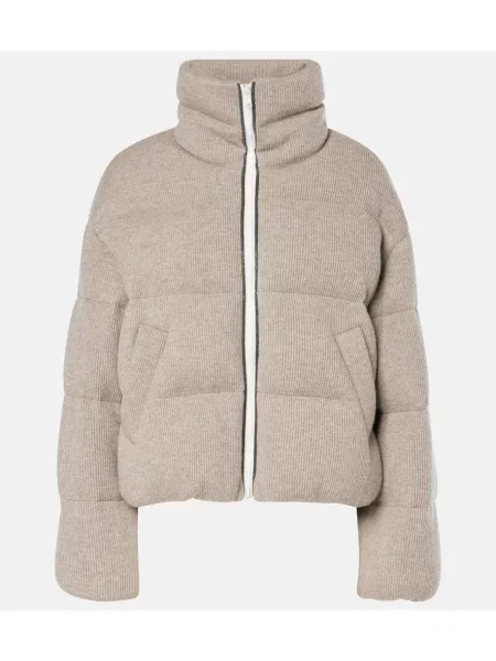 Кашмирено пухено яке Brunello Cucinelli сиво