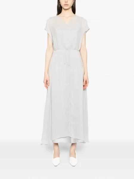 Maxi rochie maxi Yeareast cu decolteu în V de costum gri