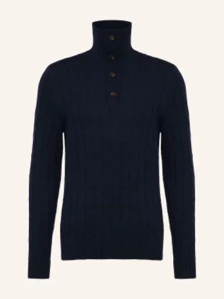 Reiss Sweter Typu Troyer Littleton blau granatowy