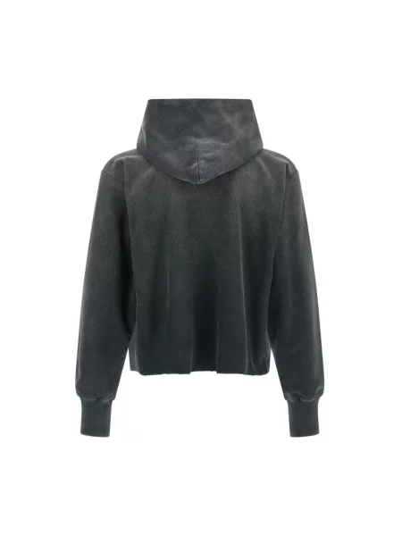 Bluza z kapturem Maison Margiela z przetarciami z kapturem czarna