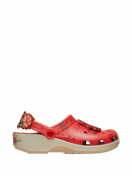 Саба Crocs на цветя с принт червено