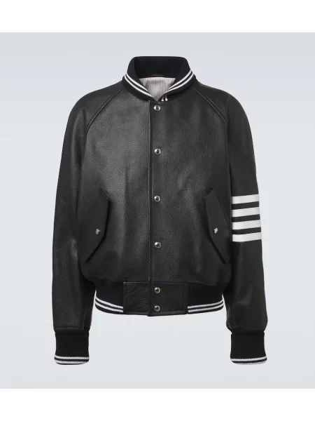 Geanta de piele Thom Browne negru