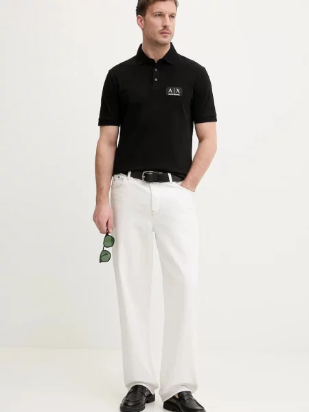 Armani Exchange Tenisz póló fekete