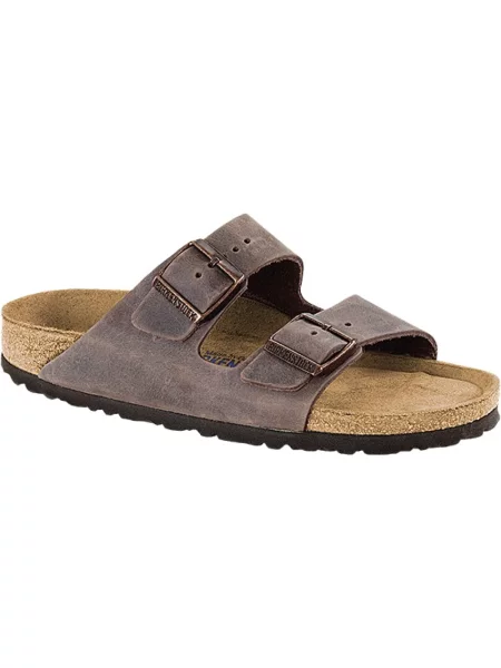 Klapki Birkenstock skórzane brązowe
