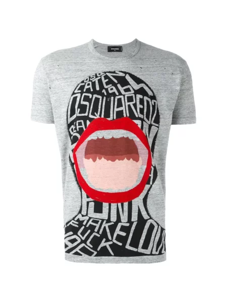 Tricou Dsquared2 cu imagine gri
