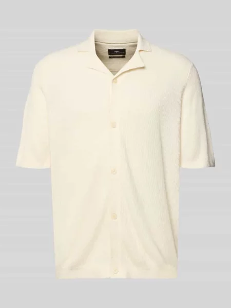 Koszula casualowa o kroju regular fit w imitacji bouclé Fynch-hatton biała
