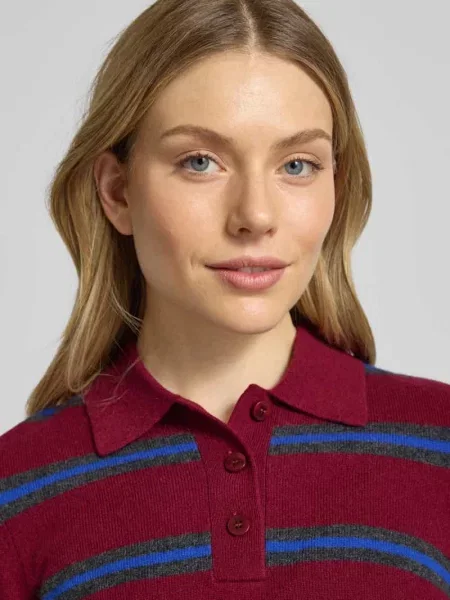 Sweter z dzianiny z czystego kaszmiru Staud bordowy