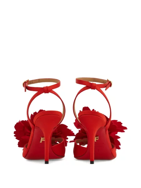 Sandale Ferragamo cu model floral roșu