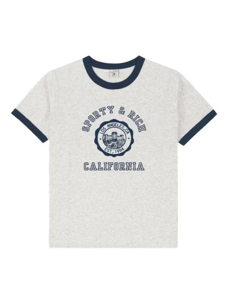 Tricou Sporty & Rich cu imagine gri