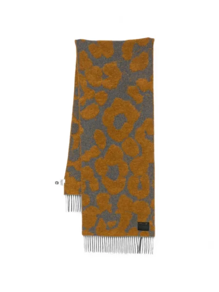 Fular Paul Smith cu franjuri cu model leopard gri