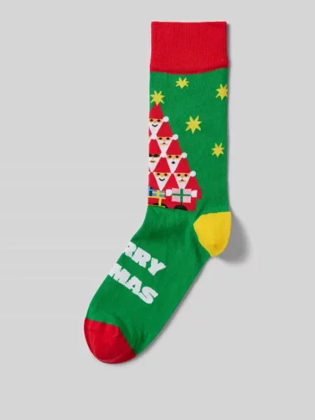 Skarpety z wyhaftowanym motywem model ‘Santaception’ Dillysocks zielone