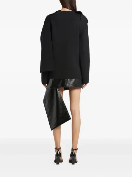 Pulover Courreges de lână drapat negru